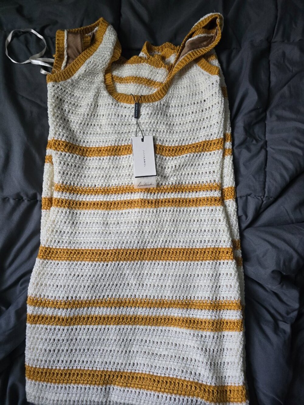 NWT JLUXLABEL Ivory/Yellow Destiny Knit Maxi Dress - Picture 3 of 5